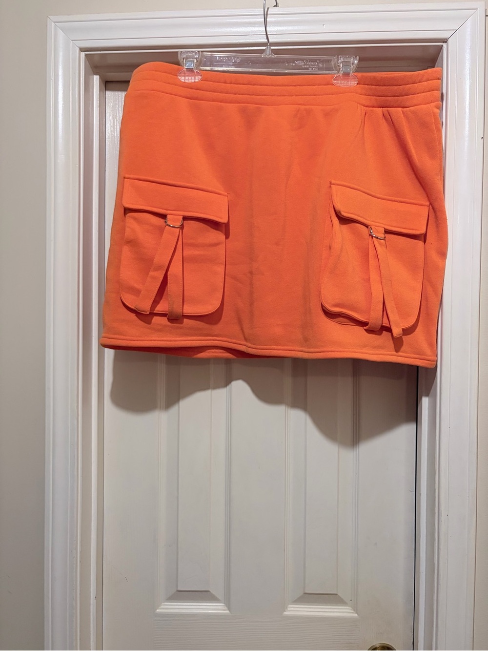 Women’s Orange Cargo Pocket Skort - Casual Pull-On